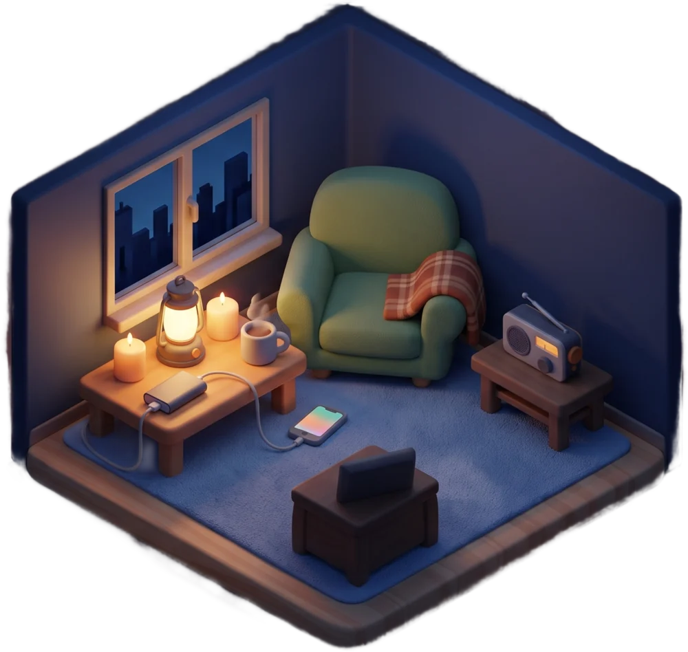 AI-generated illustration: Power outage / blackout